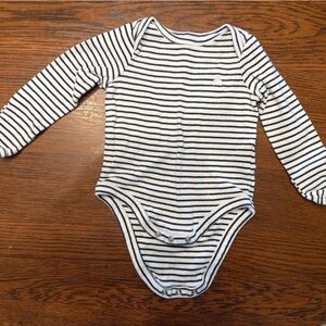GAP Baby Black and White Striped Onesie